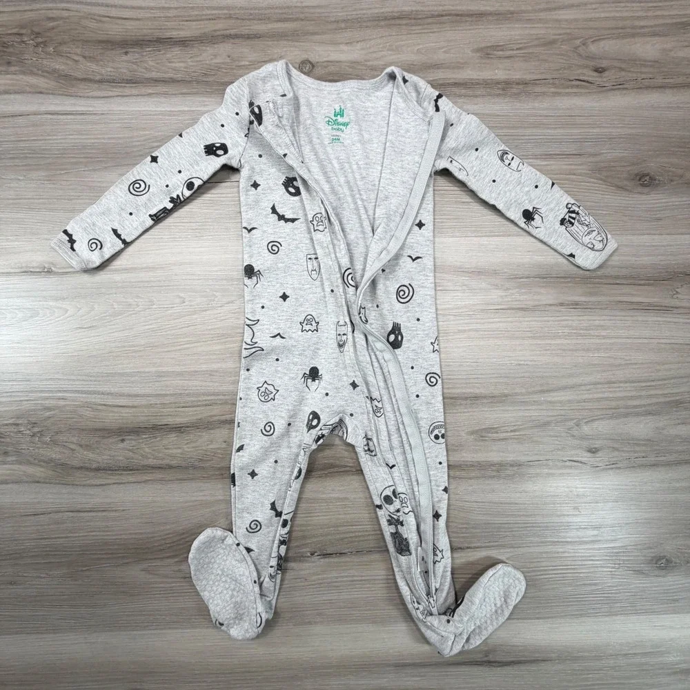 Disney Baby 24M Halloween‎ Footed Pajamas Sleepsuit Ghosts Bats Skulls